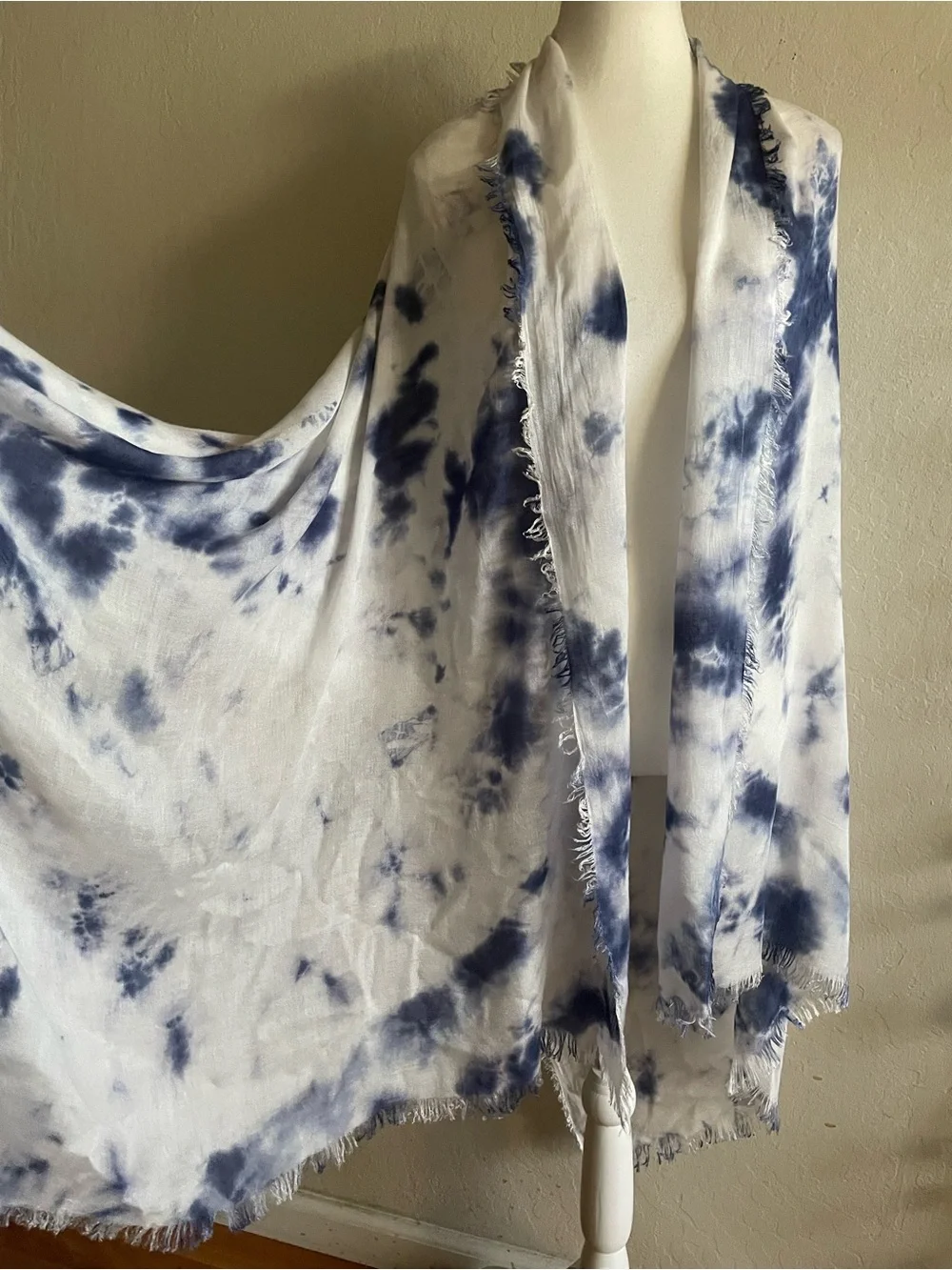 Navy blue and white soft wrap